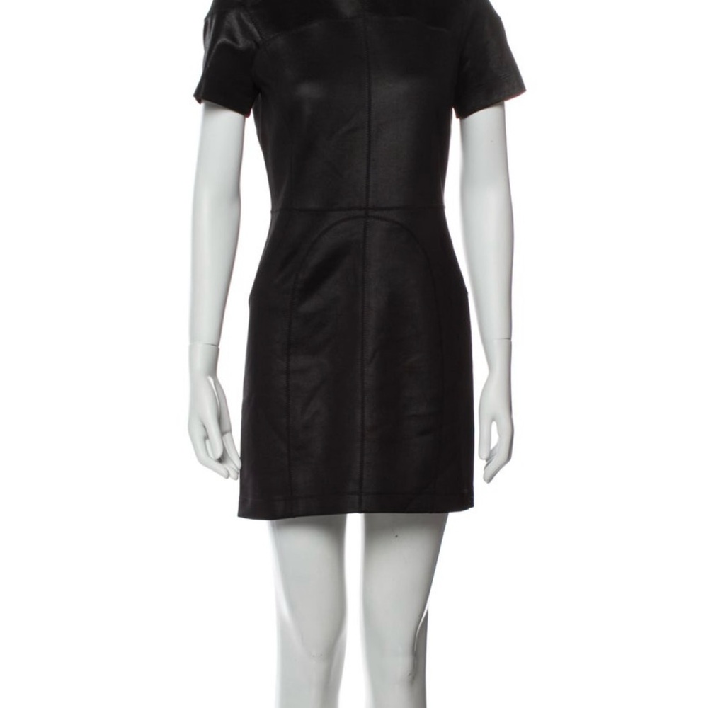 T by Alexander Wang Black Mock Neck Mini Dress